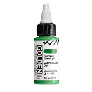 Permanent Green Light / 1oz / High Flow Acrylics / Golden Paints