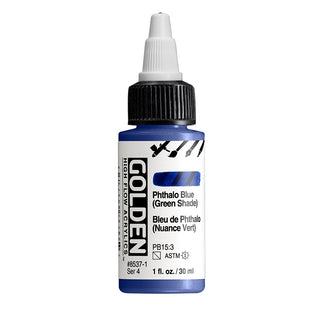 Phthalo Blue (Green Shade) / 1oz / High Flow Acrylics / Golden Paints