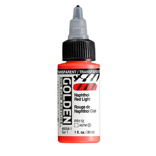 Transparent Naphthol Red Light / 1oz / High Flow Acrylics / Golden Paints