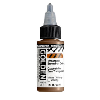 Transparent Brown Iron Oxide / 1oz / High Flow Acrylics / Golden Paints