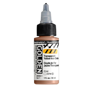Transparent Yellow Iron Oxide / 1oz / High Flow Acrylics / Golden Paints