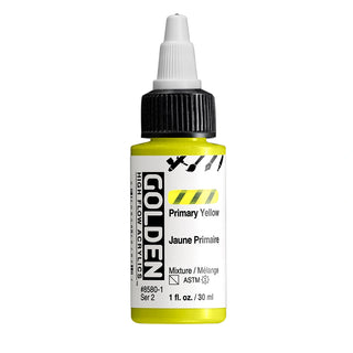 Primary Yellow / 1oz / High Flow Acrylics / Golden Paints