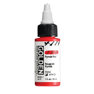 Pyrrole Red / 1oz / High Flow Acrylics / Golden Paints