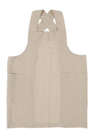 Firenze Stone Washed Linen Cross Back Smock Apron / KAF Home