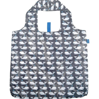 blu Bag Reusable Shopper Tote WHALES GREY