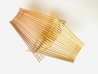 Half Natural & Tea Stained / Narrow Folding Chopstick Basket