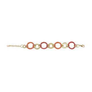 Sachi Raffia Rings Bracelet - Rust Large and Small Rings