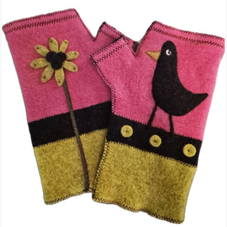 Boiled Wool Felt Fingerless Gloves / Woolflower