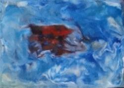 Afloat 1 - Encaustic on masonite