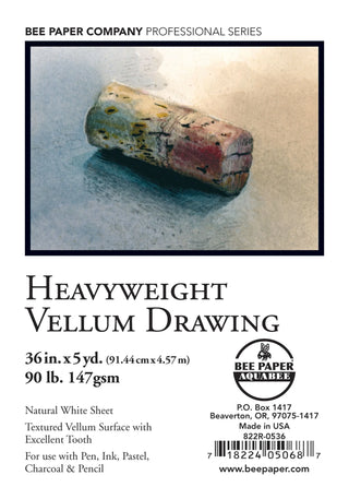 36" x 5yd / Heavyweight Vellum Drawing Paper Roll / Bee Paper