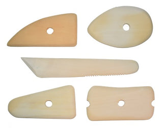 Set of 5 / Wooden Rib Pottery & Sculpture Tool / Pacific Arc