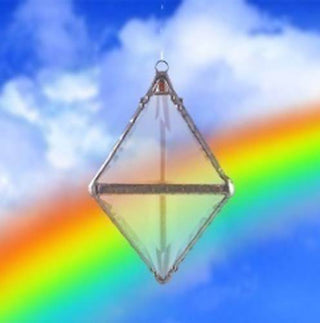 Double Pyramid / Glass Rainbow Water Prism Suncatcher