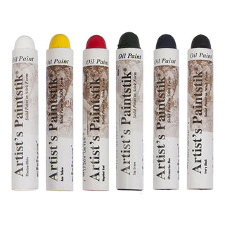 Set of 6 / Basic Colors / Artist's Paintstik Oil Paint Stick / Shiva