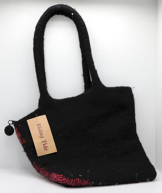Handmade Felted Shoulder Bag / Rising Tide