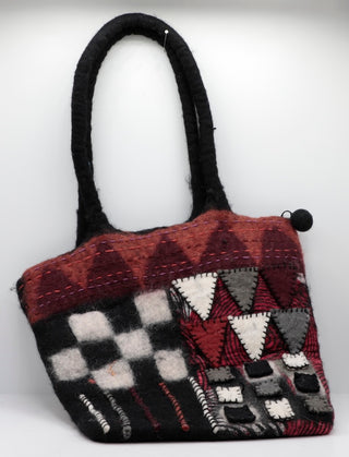 Handmade Felted Shoulder Bag / Rising Tide
