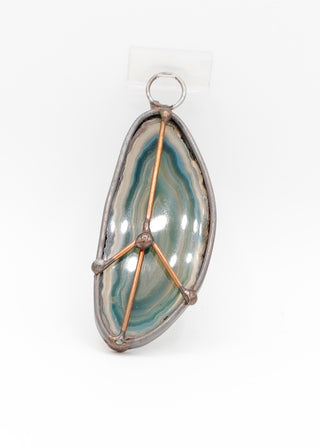 3" / Agate & Copper Peace Sign Suncatcher