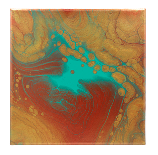 "No.85" / 10x10" Acrylic Pour Painting / Jane Yates