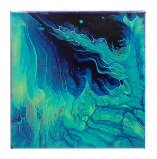 "No.87" / 10x10" Acrylic Pour Painting / Jane Yates