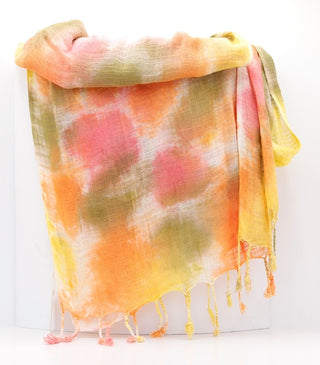 Multicolor Tie Dye Knitted Scarf / Rising Tide
