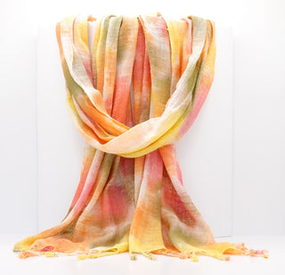 Multicolor Tie Dye Knitted Scarf / Rising Tide