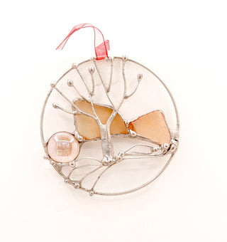 Mini Tree / Glass & Agate & Wire Suncatcher