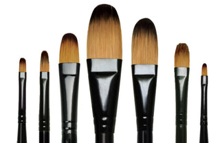 Various Sizes / Filbert / Long Handle Synthetic Sable Brushes / Majestic