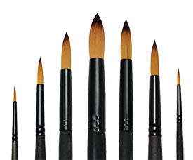 Various Sizes / Round / Long Handle Synthetic Sable Brushes / Majestic