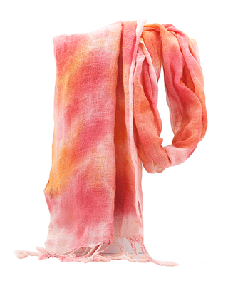Orange Tie Dye Knitted Scarf / Rising Tide