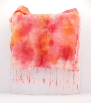 Orange Tie Dye Knitted Scarf / Rising Tide