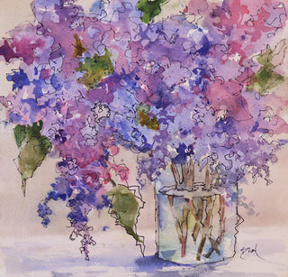 Lilacs with Ink by Sue Dion