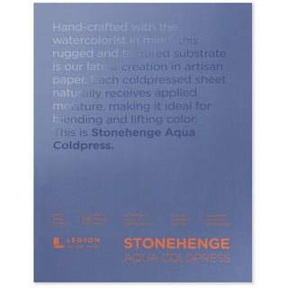 9"x12" / White / 140lb Aqua Coldpress Block / Stonehedge