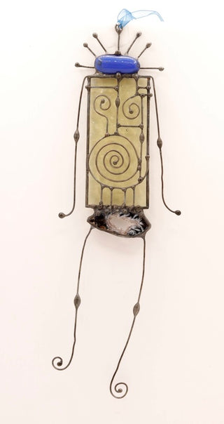 Green Spirit Guide / Glass & Agate & Wire Suncatcher