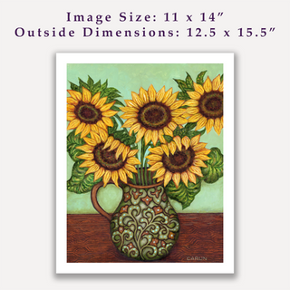 "Sunflowers" / Signed Giclee Print / Sue Carlin