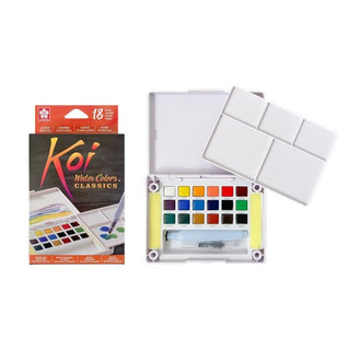 18 Colors / Travel Watercolor Kit / Koi