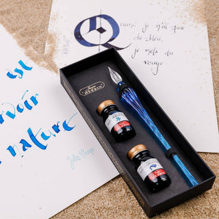 Glass Fountain Pen & Ink Set / Herbin