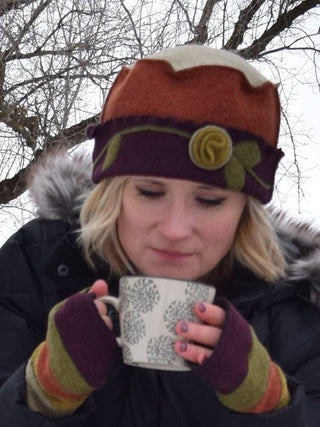 Boiled Wool Felt Fingerless Gloves / Woolflower