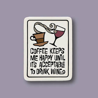 Coffee Wine / Ceramic Novelty Magnet