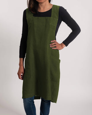 Firenze Stone Washed Linen Cross Back Smock Apron / KAF Home