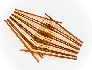 Natural & Dark Tea Striped / Narrow Folding Chopstick Basket