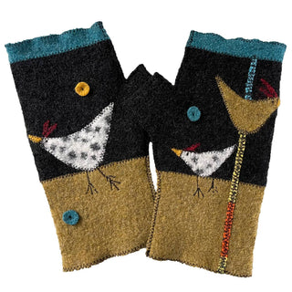 Boiled Wool Felt Fingerless Gloves / Woolflower