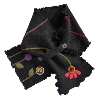 Boiled Wool Felt Flower Wrap Scarf / Woolflower