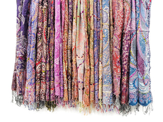 Jewel Tones / Thick Stitch Embroidered Scarf