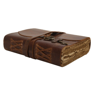 Brown / 5x7" / Leather Bound Handmade Paper Calendar Journal