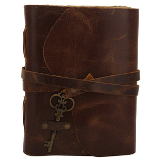 Brown / 5x7" / Leather Bound Handmade Paper Calendar Journal