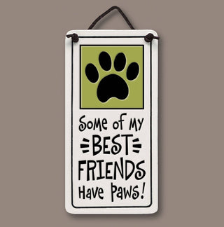 Friends/Paws / Ceramic Wall Hanging