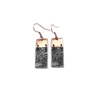 Pewter Earrings - Pieced Rectangle