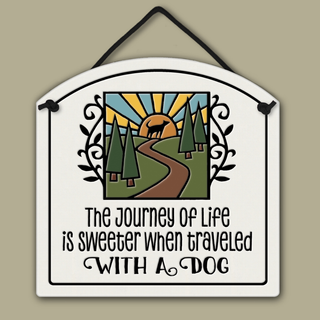 Journey/Dog / Ceramic Wall Hanging
