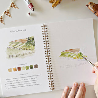 "Farm" / Beginner Watercolor Workbook