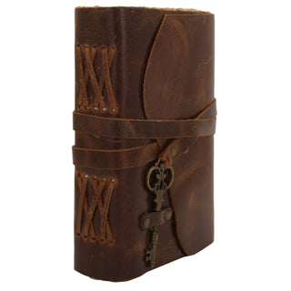 Brown / 5x7" / Leather Bound Handmade Paper Calendar Journal