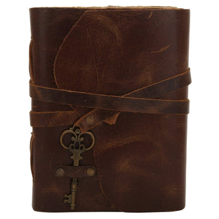 Brown / 5x7" / Leather Bound Handmade Paper Calendar Journal